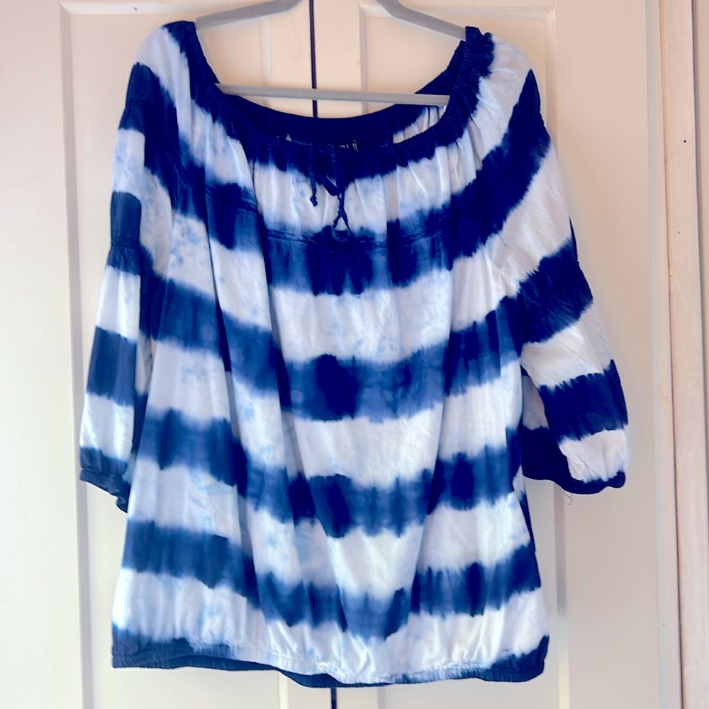 Lauren, Ralph lauren top blue and white 3X